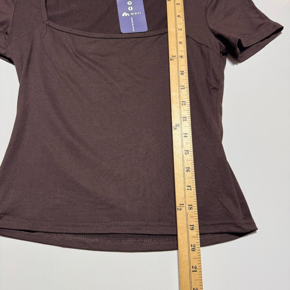 Misifi square-neck, short-sleeve top Size S - Picture 4 of 6